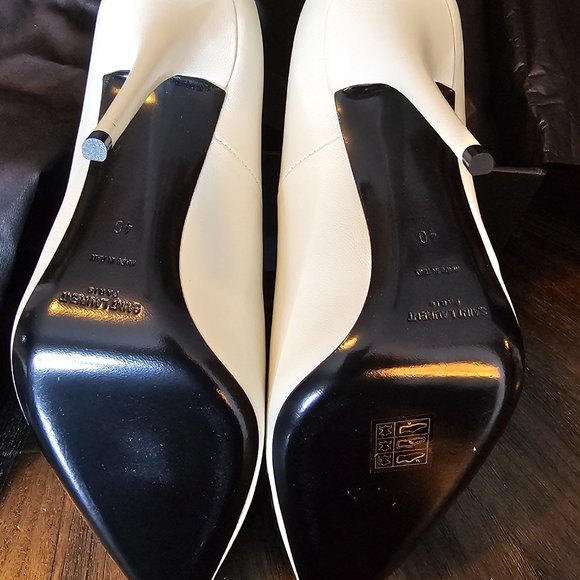 Saint Laurent Kayla Leather Pumps in White, Size 8.5 US - Picture 8 of 10